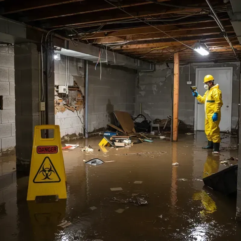 Flooded Basement Electrical Hazard in Saint Louis, MI Property